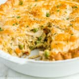 Chicken Pot Pie Recipe in Pie pan